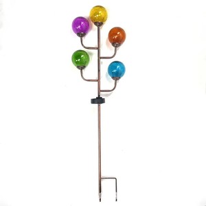 Solar Glass Iron Garden Stake Light <b>Led</b> Outdoor Decorative Colorful <b>Ball</b> Lights Water Resistant Free Standing - Product Image 2