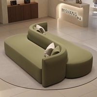Conjunto de Sofás de Cuero de Doble Cara, Modernos, Cómodos y Duraderos, con Esponja de Alta Densidad, para Uso Comercial en Oficinas, Hoteles y Hospitales