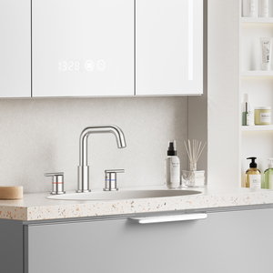 CUPC 3 Hole 304 Stainless Steel Waterfall Faucet Basin Mixer Bathroom Tap - Product Image 6