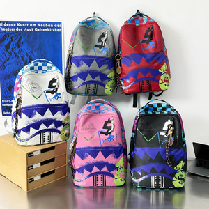 Cross-border mencasual backpack <b>college</b> student computer <b>bag</b> fashiontrendy camouflage school <b>bag</b> large capacity shark <b>bag</b> - Product Image 3
