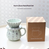 Cafetière et support de filtre à café en céramique peints à la main Tianqing Ziyun, design origami, directement de l'usine