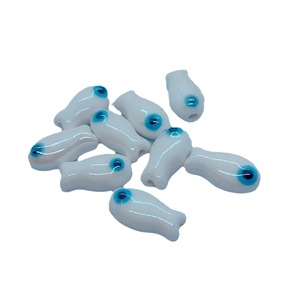 Cuentas Sueltas de Cerámica Xiaoyu de 19 mm con Diseño de Pez Pequeño, Color Sólido Mixto para la Fabricación de Joyas - Product Image 4