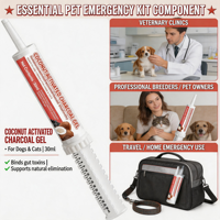 Pâte d'argile au charbon actif pour chiens, chats et chiots – Kit anti-avergissement pour animaux de compagnie – Absorbeur de toxines à absorption rapide – Récupération sûre du système digestif