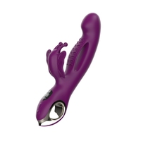 3-in-1 Kaninchen-Vibrator für Frauen LED-Anzeige USB-Aufladbar IPX6 G-Punkt-Stimulator Silikon Erwachsenen-Sex-Schmetterlings-Spielzeug
