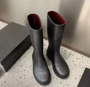 Luxury Designer Womens Genuine Leather Ankle Mid Calf Boots Rubber Outsole Waterproof Slide Solid Summer Spring <b>High</b> Quality - Product Image 1