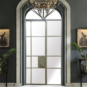 <span class=keywords><strong>Puerta</strong></span> de Hierro Forjado de Estilo Francés Moderno con Ventanas Laterales, Superficie Acabada Resistente al Viento para Entrada de <span class=keywords><strong>Villa</strong></span>, Salón, Uso en Exteriores - Product Image 5