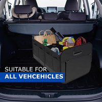 Organisateur de coffre de voiture, grande capacité, boîte de rangement pliable avec poignée et compartiments multiples pour voitures, SUV, voyages