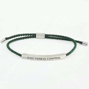 Bracelet en corde tressée ajustable avec inscription « DIOS TIENE EL CONTROL » – Cadeau de bijoux inspiré de la mode pour femmes et hommes - Product Image 6