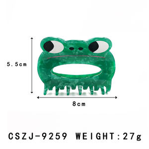 Pinzas de Pelo de Acetato con Forma de Rana Calada, Personalizadas y Lindas, Accesorios para el Cabello de Mujer, Venta al por Mayor. - Product Image 2