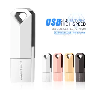 Customize USB 2.0 stick mini pen drive 4GB 8GB 16GB 32GB 64GB 128GB 2 in 1 TYPE C Usb Flash Drive for mobile phone