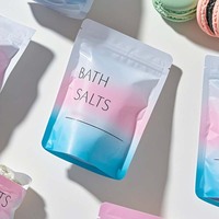 Sac d'emballage avec fermeture éclair en plastique debout personnalisé numérique imprimé en gros pour sceller à chaud le sel de mer de sel de bain