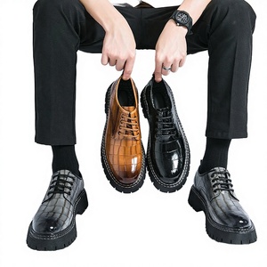 Chaussures habillées d'été confortables à enfiler pour hommes, gris, marron, noir, à semelle épaisse compensée, tailles 38-45 - Product Image 3