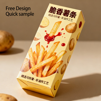 Boîte d'emballage en carton pour frites et sushis, personnalisée, jetable, en matériaux recyclés, avec poignée pour les frites à emporter