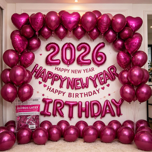 Globos de Látex Metálicos Color Fucsia de 30cm, 50 Unidades, para Fiestas y Decoraciones de Cumpleaños - Product Image 6