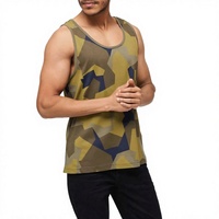 Débardeur de compression camouflage pour homme, séchage rapide, respirant, tricoté, sans manches, pour le fitness et la gym