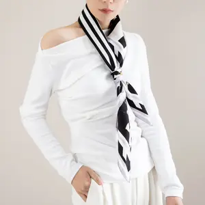 Momme-bufanda de sarga de seda impresa en ambos lados, 36x36 pulgadas, 18 diseños personalizados
