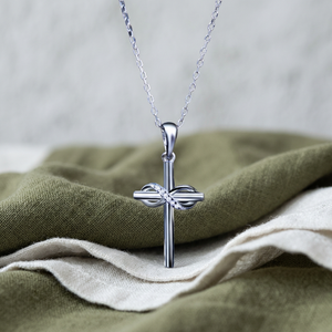 Gold Plated 9K-18K Lab Grown Diamond Cross Pendant Necklace White Brilliant Stone Detail Delicate Luxury Womens Jewelry - Product Image 5