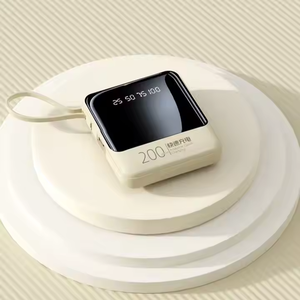 Factory Price Promotional Gifts Portable Cheap Charger LED Display Power Bank 10000 MAh with Buit-in Cables and Stand