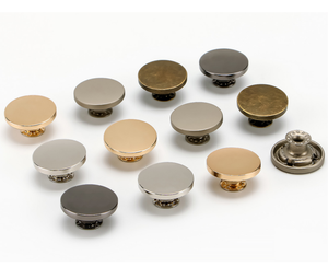 Bottoni in Metallo Dorato Anticato da 9MM, 10MM, 12MM, 14MM, 15MM, Rotondi, Lisci, in Ottone, con Chiusura a Un'Uncinetto, per Jeans - Product Image 1