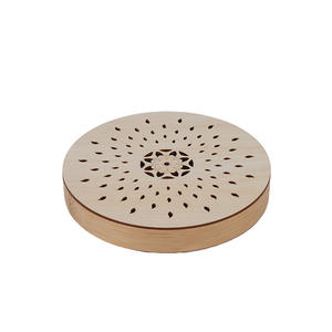 Tambor de Artesanía Artesanal con Patrón de Hojas, Instrumento de Sanación con Sonido de Lluvia y Onomatopoeias Naturales, Pequeña Percusión Étnica - Product Image 5