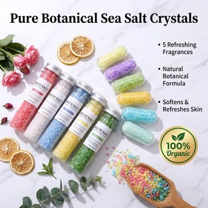 Ensemble de sels de bain naturels au sel marin avec huiles essentielles 100g, sels de spa relaxants biologiques pour les pieds, marque privée OEM - Product Image 2