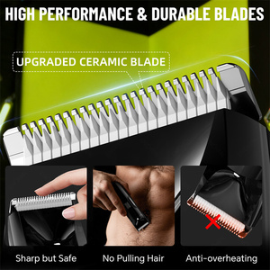 Kit de Recortadora de Vello Corporal Inalámbrica Lavable con Batería de Litio de 600 mAh y Cuchilla de Cerámica Eléctrica para Hombres, Uso en Hoteles, Base de Almacenamiento 120 - Product Image 3