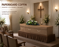 Ataúd para Adultos de Estilo Europeo, Hecho de Papel Sólido, con Acabado en Satén y Zinc, para Entierro Funerario, Ecológico, Color Personalizado