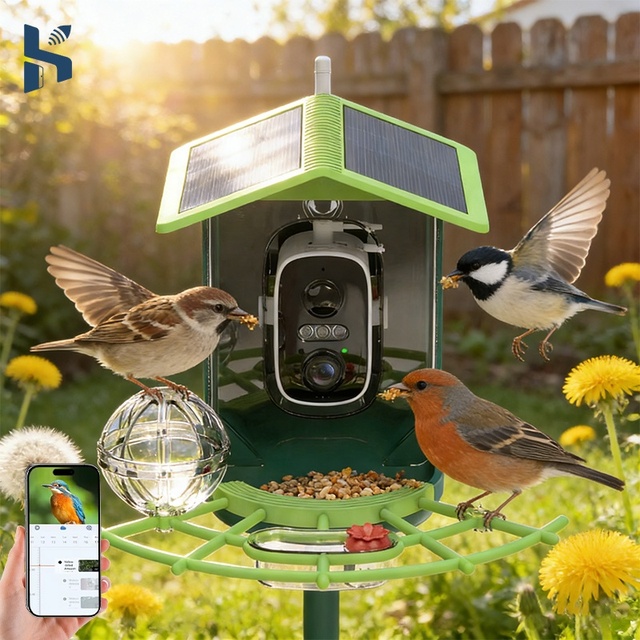 Solar Portable Battery Hummingbird Feeder AI Recognition Camera WiFi APP Control Smart Bird Automatic Feeding Machine Waterproof