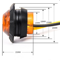 Feux latéraux miniatures étanches à 3 LED de Dongguan, feux latéraux de camion, remorque, feux latéraux LED ronds, petits accessoires LED ronds