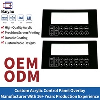 Panneau frontal en acrylique PMMA personnalisé, impression sérigraphique CNC, imperméable, anti-rayures, revêtement graphique pour l'électronique industrielle