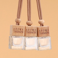 Diffuseur de parfum pour voiture suspendu transparent en verre, flacon vide de luxe 8 ml pour aromathérapie