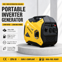 Generator Inverter Bensin Senyap CE 3500W Maksimum 3KW Daya Terukur 65DB Starter Rekoil 120V 230V Cadangan Daya Darurat Rumah