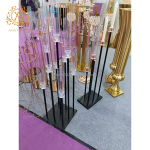 <strong>Tall</strong> Black Candle Holder Stand Wedding Props Road Lead European 9 Arms <strong>Candlestick</strong> for Wedding Hotel Home Decoration - Product Image 5