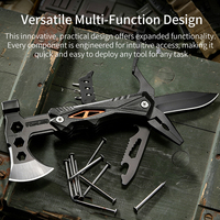 Ensemble d'outils portables universels : pinces multifonctions, hache tactique de survie pour le camping en extérieur, couteau, marteau et hache de chasse