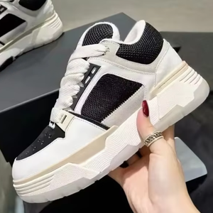 New Style <b>Height</b> <b>Increasing</b> Sporty High-Top <b>Shoes</b> Perforated Toe Shock Embossed Logo Leather Upper Mesh Lining Rubber Midsole Am - Product Image 4