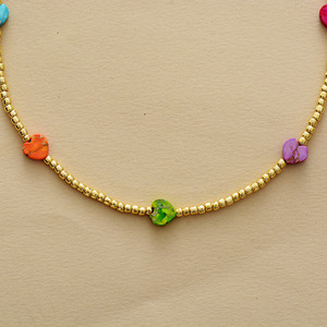 Collier en forme de cœur avec pierres de 7 couleurs, chaîne de clavicule, bijoux en alliage de zinc, cadeau pour femmes, accessoire de mode - Product Image 4