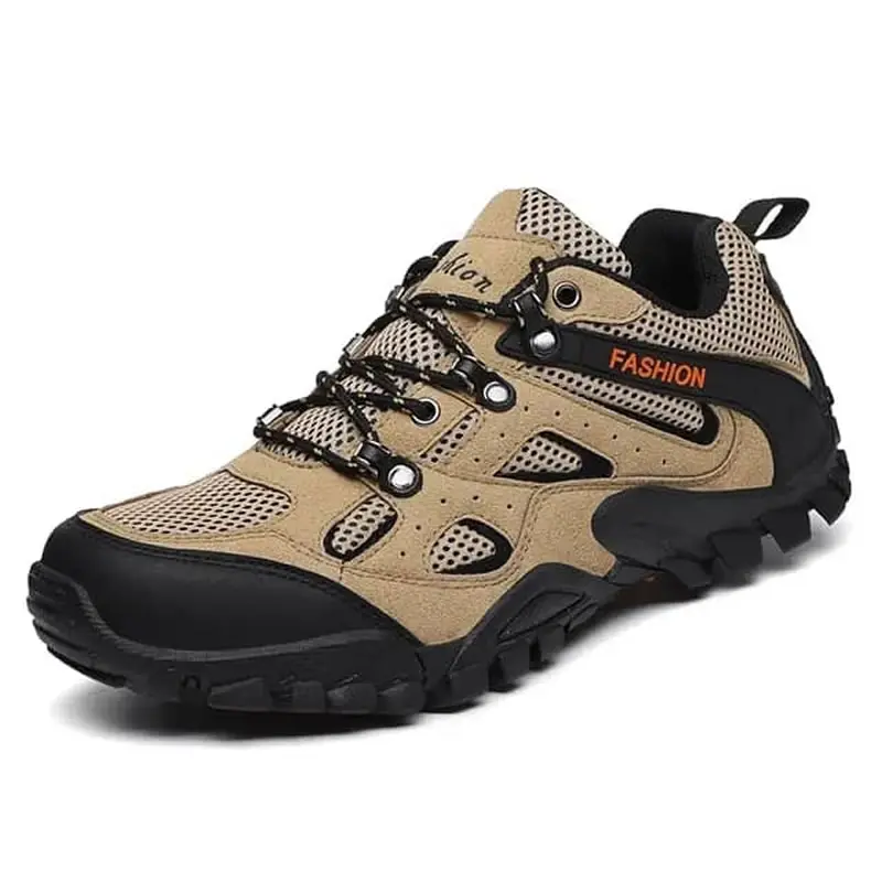 Scarpe sportive da uomo sportive casual in mesh traspirante in pelle ad alta resistenza di vendita calda scarpe da trekking traspiranti all'aperto