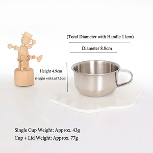 Taza de Acero Inoxidable DF77 con Doble Asa, 8.8 cm de Diámetro, Ligera, para Uso Doméstico, 47 g de Peso - Product Image 1