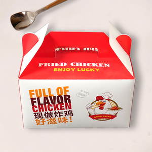 Caja de Papel para Llevar Comida, con Logotipo Personalizado, Resistente al Aceite, Desechable, para Empacar Comida Rápida como <span class=keywords><strong>Pollo</strong></span> Frito y Hamburguesas - Product Image 3