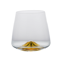 Verre à whisky Golden Base, verre à whisky conique minimaliste en verre transparent pour bourbon, scotch et cocktails, articles de bar de luxe