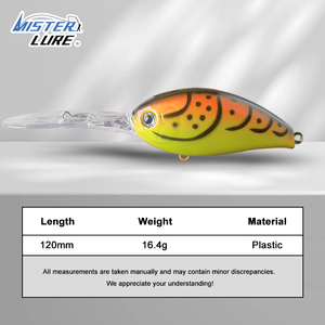 MISTER LURE 12cm 16.4g Özel Yapım Balık Yemi Tuzlu Su Balıkçılığı Yemi Crank Bait Olta Takımı Üreticisi Plastik Yem - Product Image 2