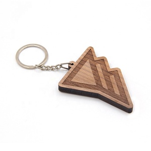 Hot Sale Custom Logo Printed Wood Wooden Keychain Key Rings