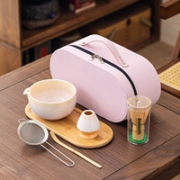 Ensemble de 7 pièces de bols à matcha en céramique portables personnalisables, ensemble de matcha japonais en bambou, vente chaude 2026