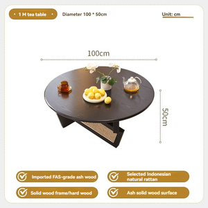 2024 Youtai Hot Bán Tối Giản Sofa 1 + 2 + 3 Bộ Rắn Gỗ Sofa Đặt Mây Đồ Nội Thất - Product Image 2