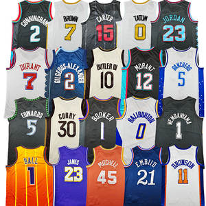 Maillots de basket-ball américains cousus en gros, vente chaude 2026, 0 <span class=keywords><strong>Tatum</strong></span>, 5 Edwards, 7 Durant, 12 Morant, 30 Curry, 23 James - Product Image 6