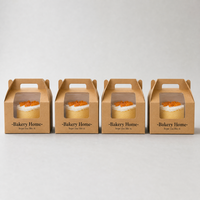 Boîtes rigides en papier kraft recyclé écologiques, emballages à emporter pour gâteaux d'anniversaire, cupcakes, desserts et aliments