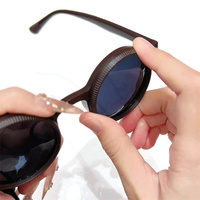 Nouvelles lunettes de soleil polarisées rondes à petit rivet TR90, avec lentille rotative intelligente, réglage de la luminosité, gradation, anti-éblouissement, mise à niveau