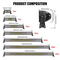 Barres lumineuses LED OEM en promotion pour véhicules tout-terrain, double rangée, étanches IP68, faisceau combiné pour camions