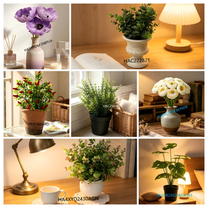 Plante artificielle de jasmin violet clair et de chèvrefeuille dans un <span class=keywords><strong>pot</strong></span> en papier mâché texturé <span class=keywords><strong>pour</strong></span> la décoration du salon, du bureau ou du bureau à domicile - Product Image 4