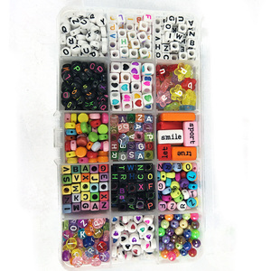 Free Sample Hot Selling HNES Acrylic Alphabet <strong>Beads</strong> <strong>Kit</strong> for Necklace Bracelet Making Round/Square Shapes Various Sizes (6-12mm) - Product Image 1